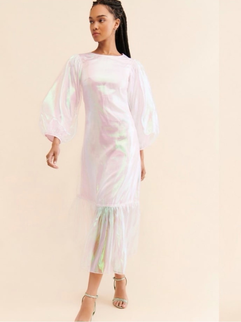 New Anthropologie Pinnacle Shruti Sancheti Organza Maxi Dress XS Petite  Pink